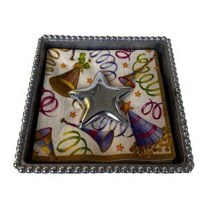 Mariposa Napkin Beaded Star box set silver cocktail bar beach evenings party